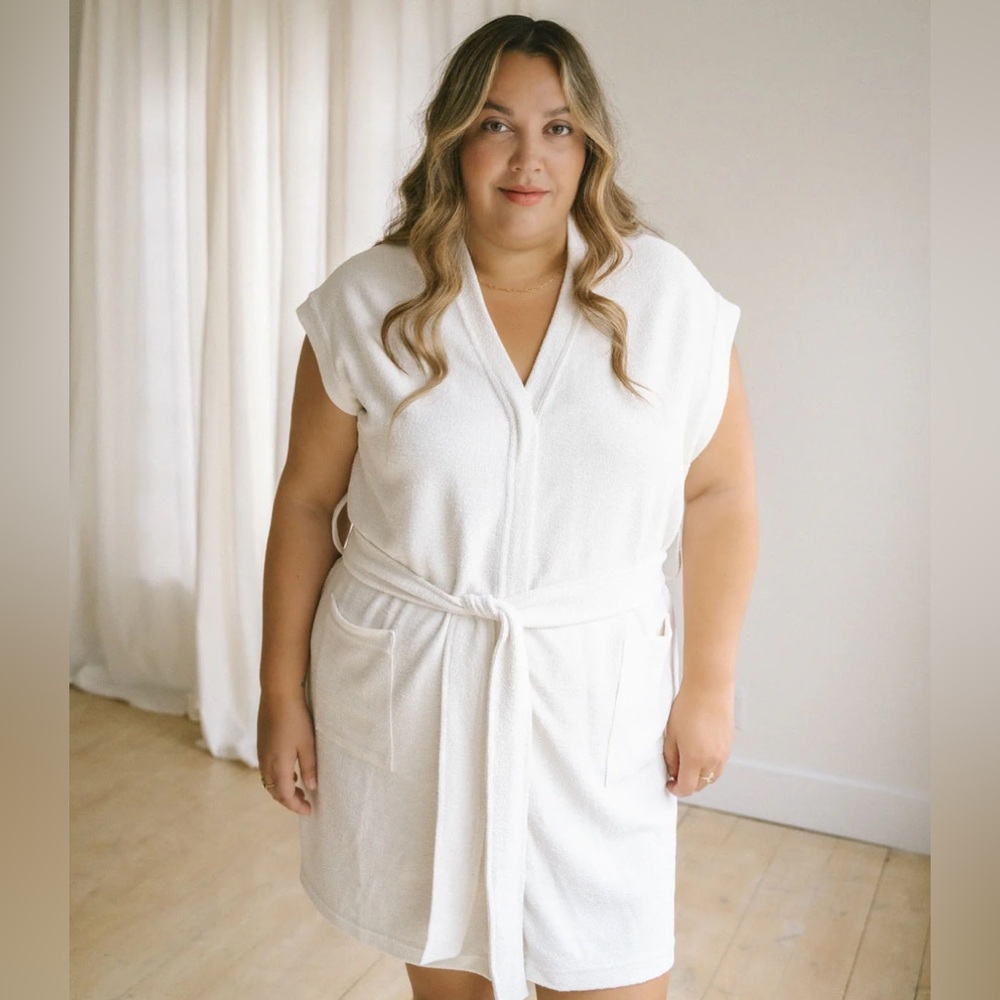 White Terry Cloth Dress Cover Up